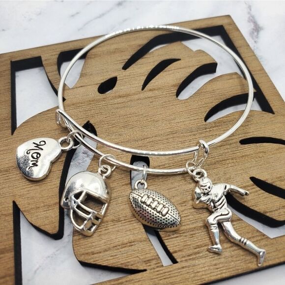 Football Mom Expandable Charm Bracelet - Picture 12 of 13
